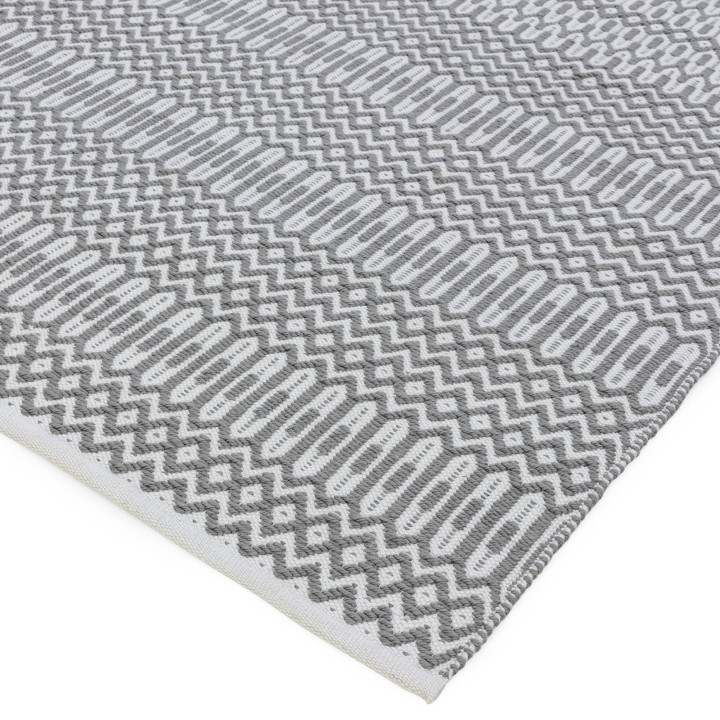 Tappeto Halsey geometrico grigio e argento 120x1