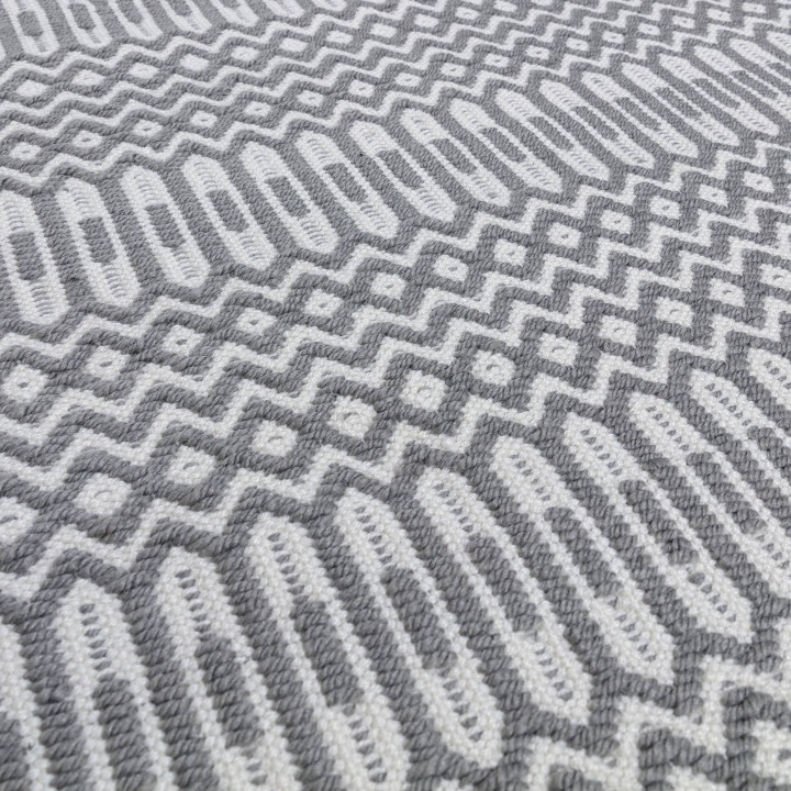 Rug Halsey geometric grey silver white 120x170 c