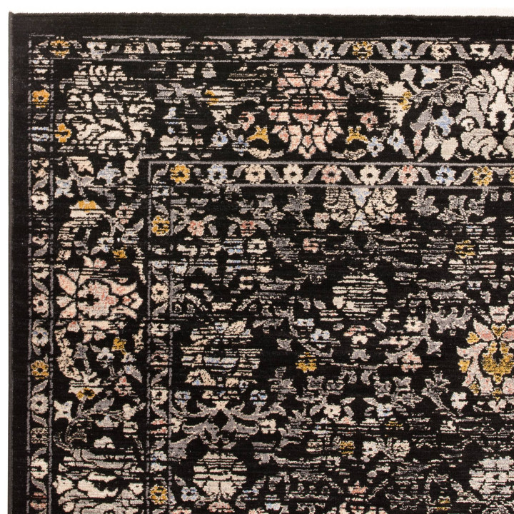 Rug Sovereign floral with medallion black gray b