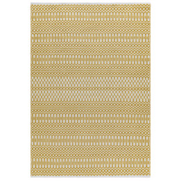 Tappeto Halsey geometrico giallo e bianco 160x23