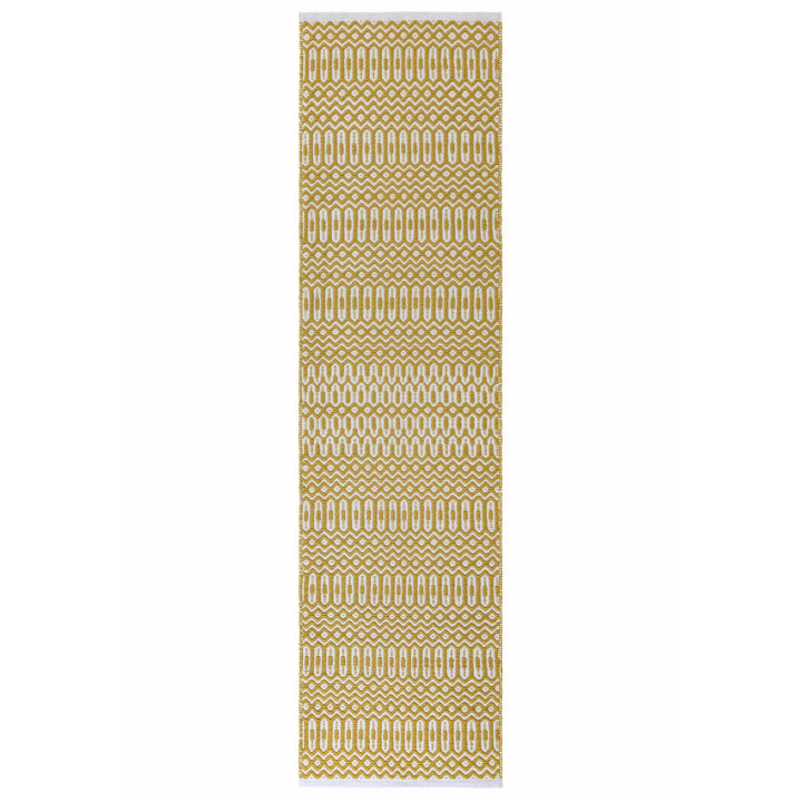 Tappeto Halsey geometrico giallo e bianco 160x23