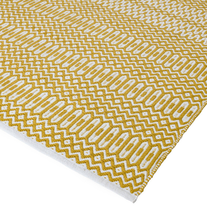 Tappeto Halsey geometrico giallo e bianco 200x29