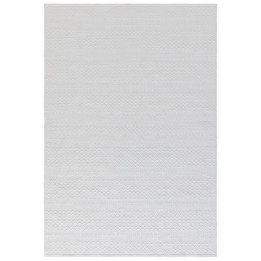 Tappeto Halsey geometrico bianco e crema corsia