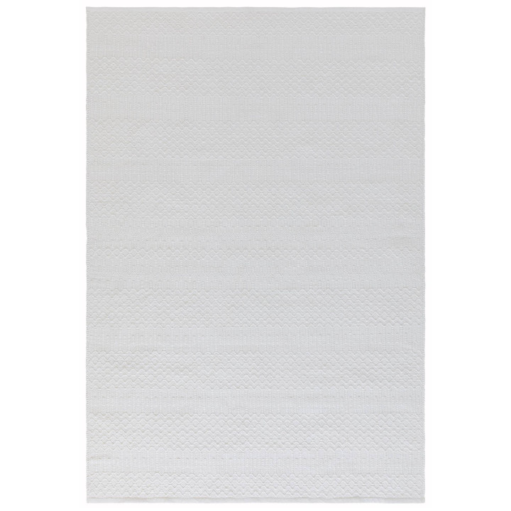 Tappeto Halsey geometrico bianco e beige chiaro