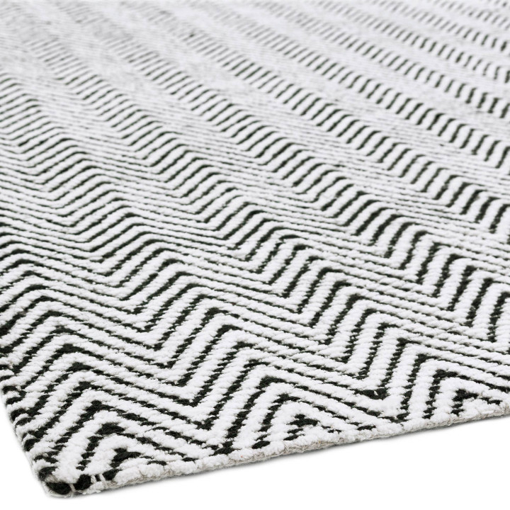 Rug Ives geometric black white runner 66x200 cm
