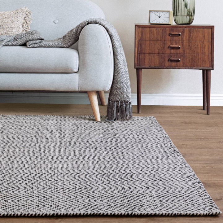Rug Ives geometric black white 100x150 cm