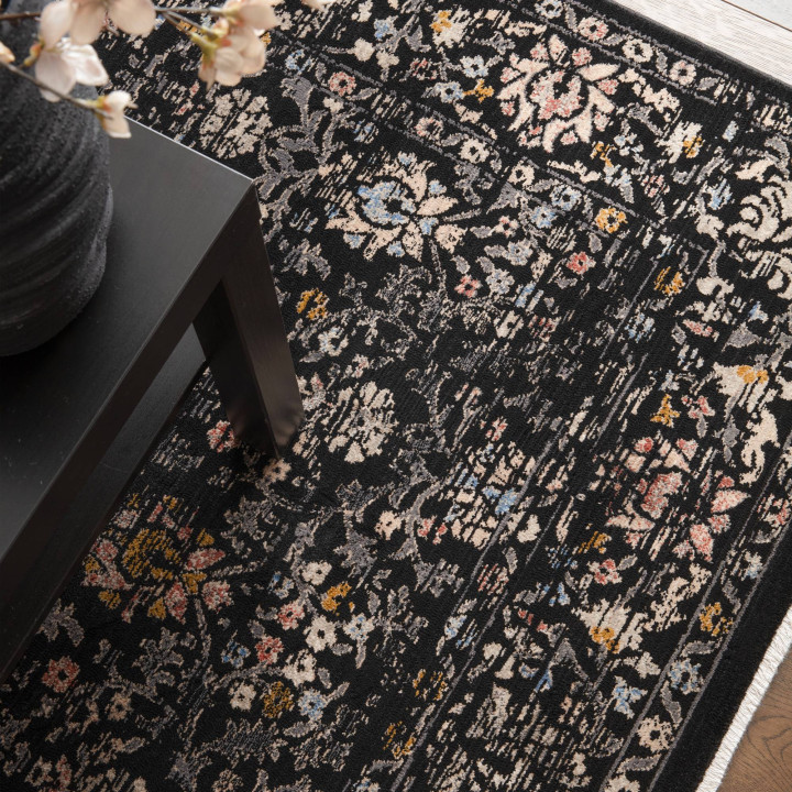 Rug Sovereign all-over floral black grey light p