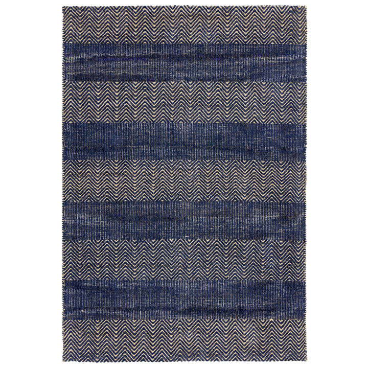 Tappeto Ives geometrico blu e beige 100x150 cm
