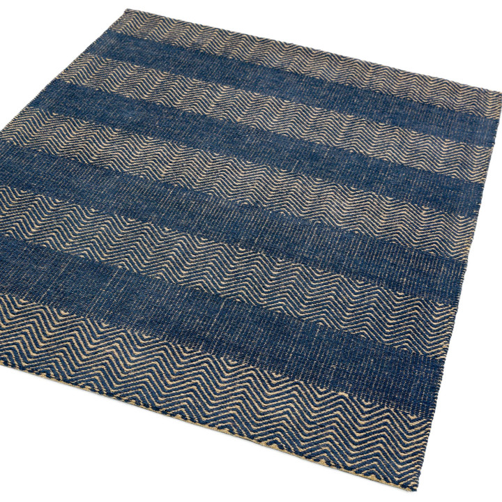 Rug Ives geometric blue beige 160x230 cm