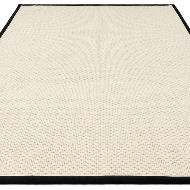 Tappeto Korra tinta unita beige e nero 160x230 c