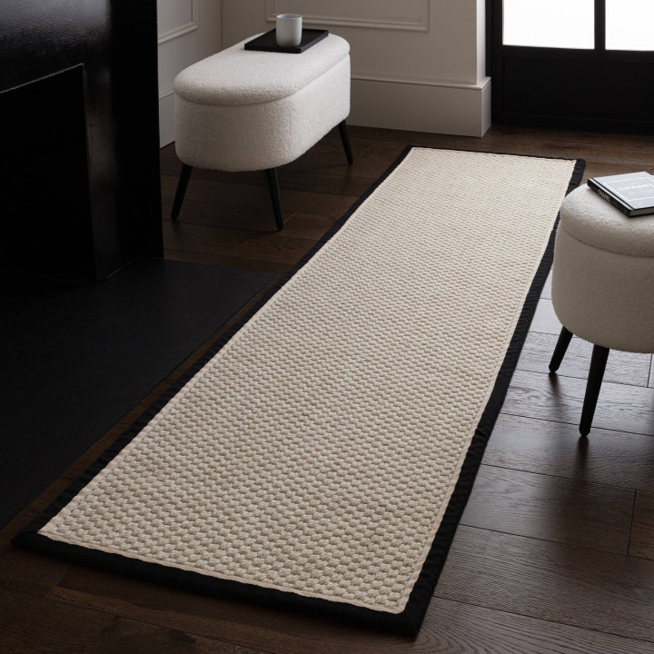 Rug Korra plain beige black 160x230 cm