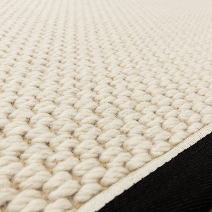 Rug Korra plain beige black 240x340 cm
