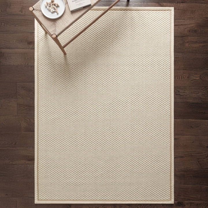 Rug Korra plain beige ivory runner 68x240 cm