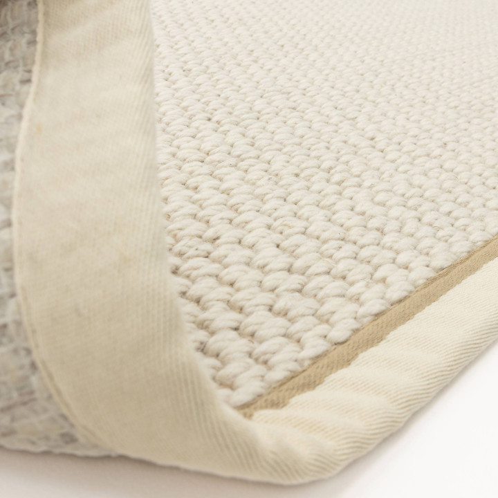 Rug Korra plain beige ivory 240x340 cm