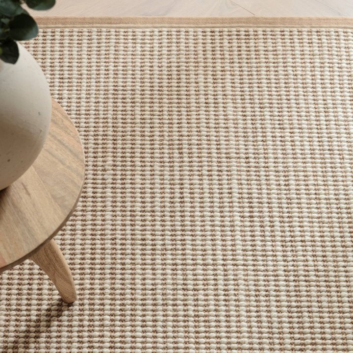Rug Korra plain beige rope natural 200x290 cm