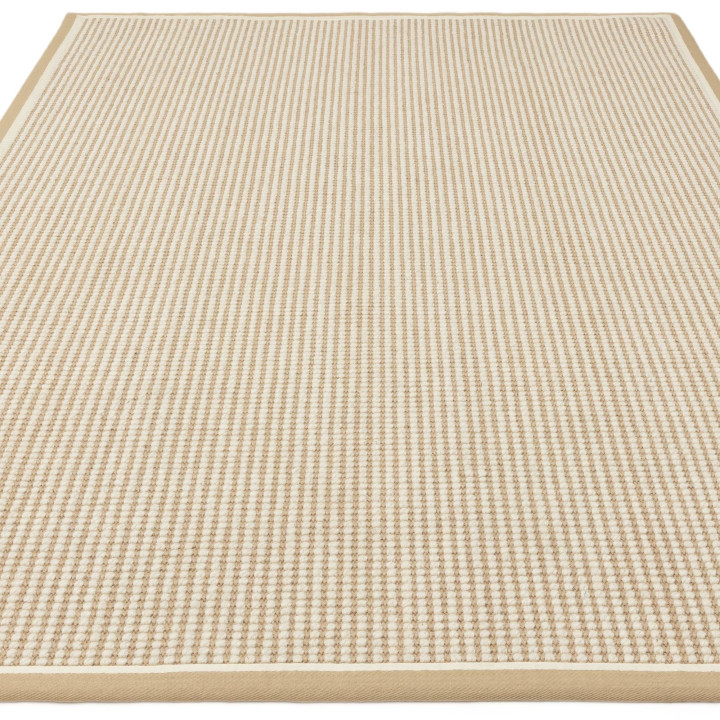 Tappeto Korra tinta unita beige e corda 200x290