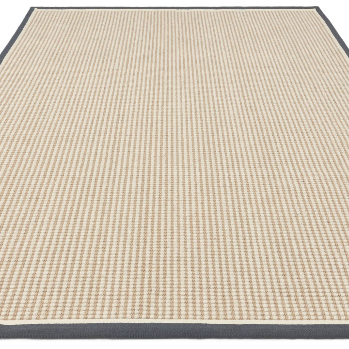 Rug Korra plain beige dark grey 120x170 cm