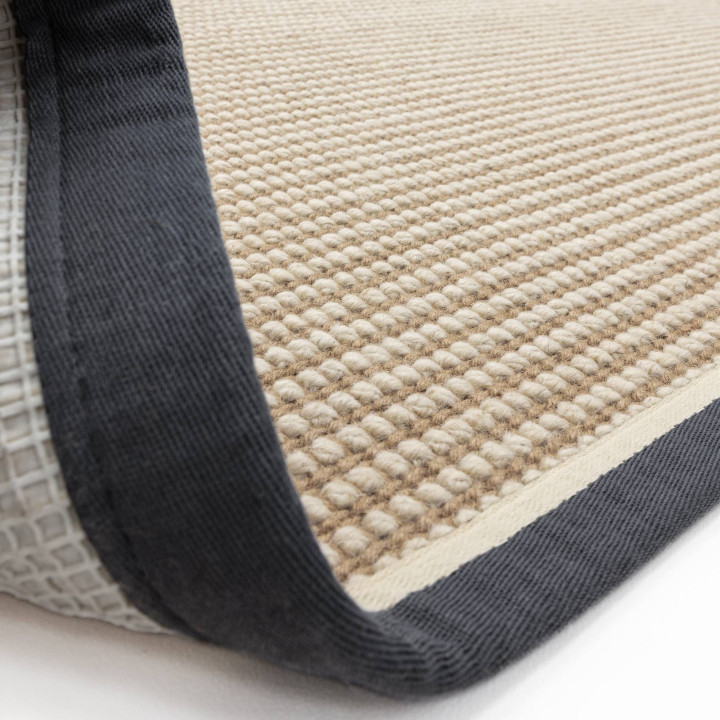 Rug Korra plain beige dark grey 120x170 cm