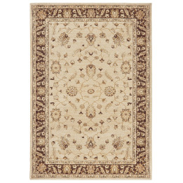 Tappeto Windsor medaglione floreale beige e marr