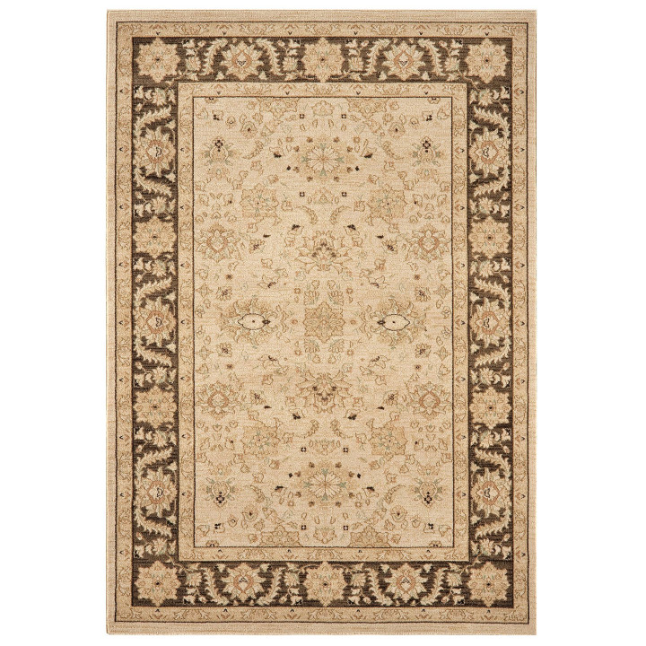 Rug Windsor all-over floral beige brown taupe sa