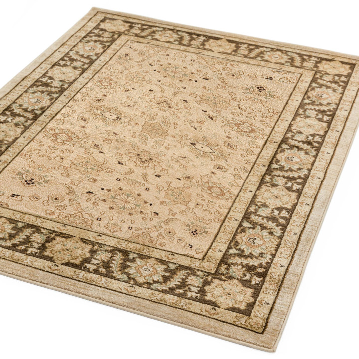 Rug Windsor all-over floral beige brown taupe sa