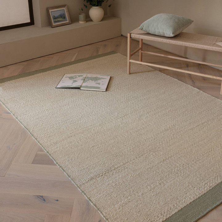 Tappeto Lima geometrico verde e beige 120x170 cm