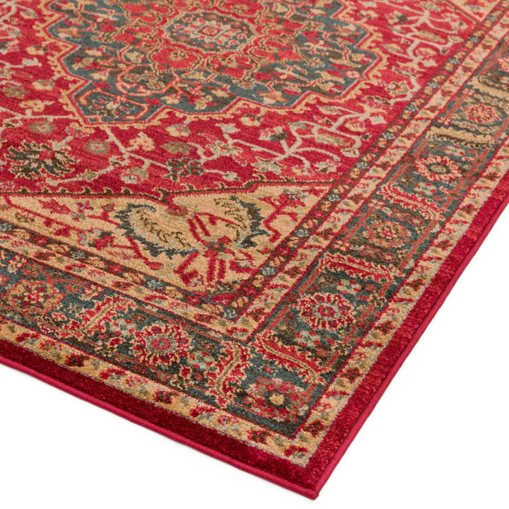 Rug Windsor floral with medallion red blue beige