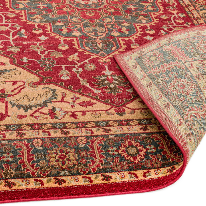 Rug Windsor floral with medallion red blue beige
