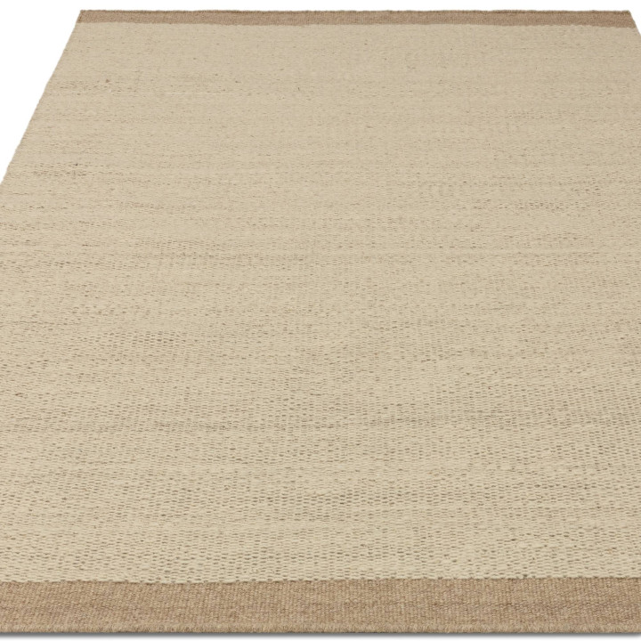 Rug Lima plain beige sand light taupe 200x290 cm