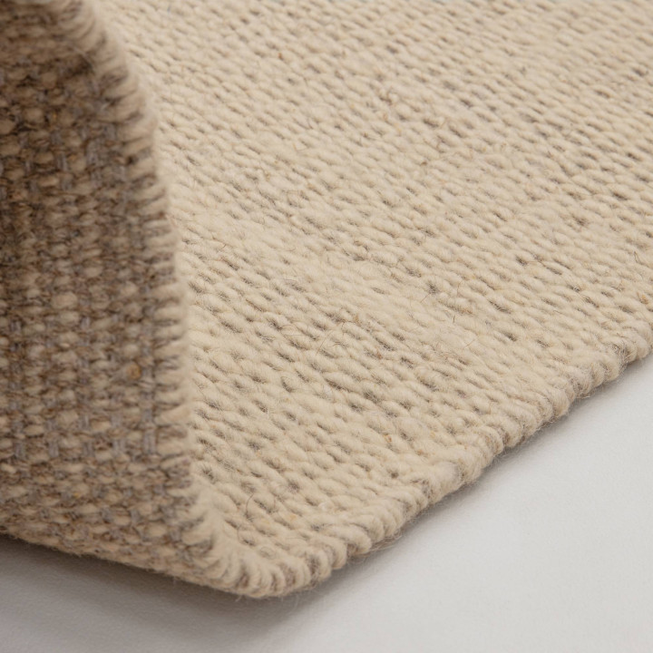 Rug Lima plain beige sand light taupe 200x290 cm