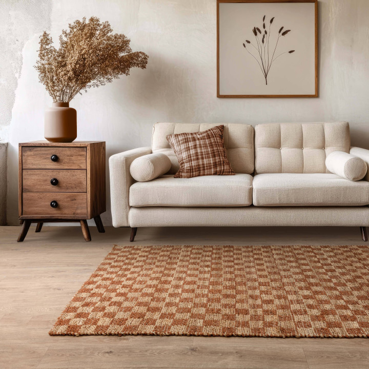 Rug Naturi geometric copper beige 120x170 cm