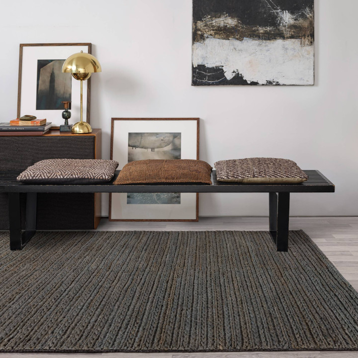 Rug Oakley plain black 160x230 cm