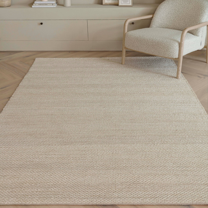 Rug Simplicity plain beige ivory 200x290 cm