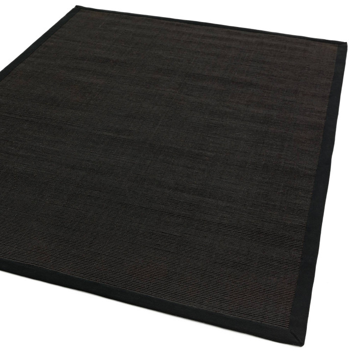 Rug Sisal plain black anthracite runner 68x300 c