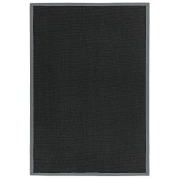 Rug Sisal plain black grey 120x180 cm