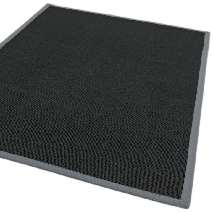 Rug Sisal plain black gray 160x230 cm