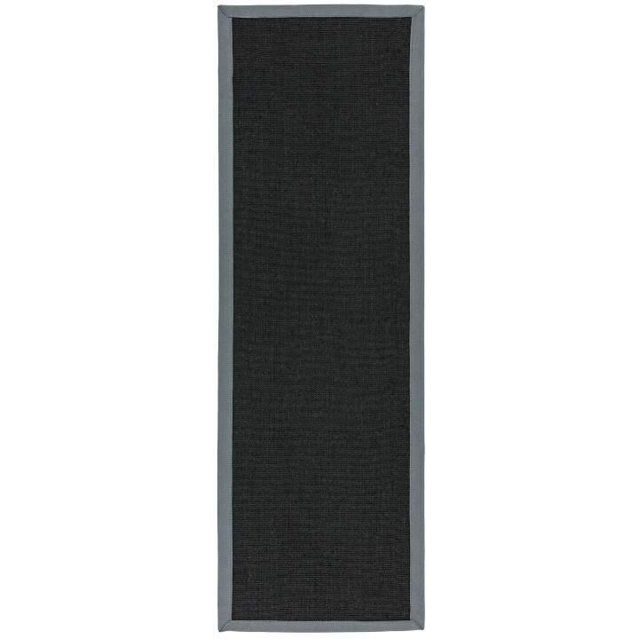 Rug Sisal plain black gray 240x340 cm