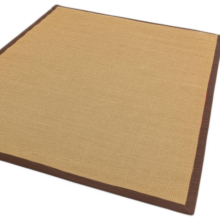 Rug Sisal geometric beige brown runner 68x300 cm