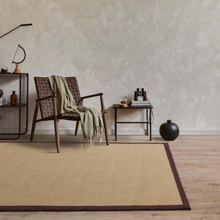Rug Sisal plain beige brown 240x340 cm