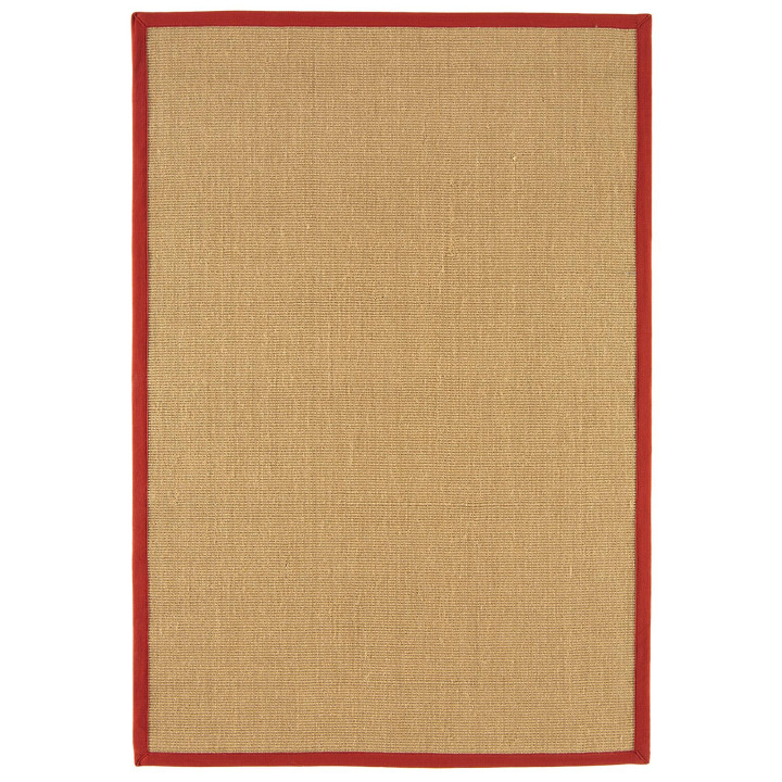 Rug Sisal plain beige red 240x340 cm