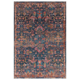 Tappeto Zola stilizzato blu scuro e rosa 195x290