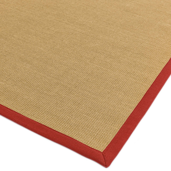 Rug Sisal plain beige red 240x340 cm