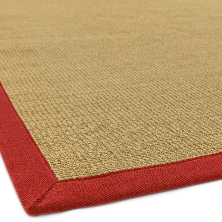 Rug Sisal plain beige red 240x340 cm