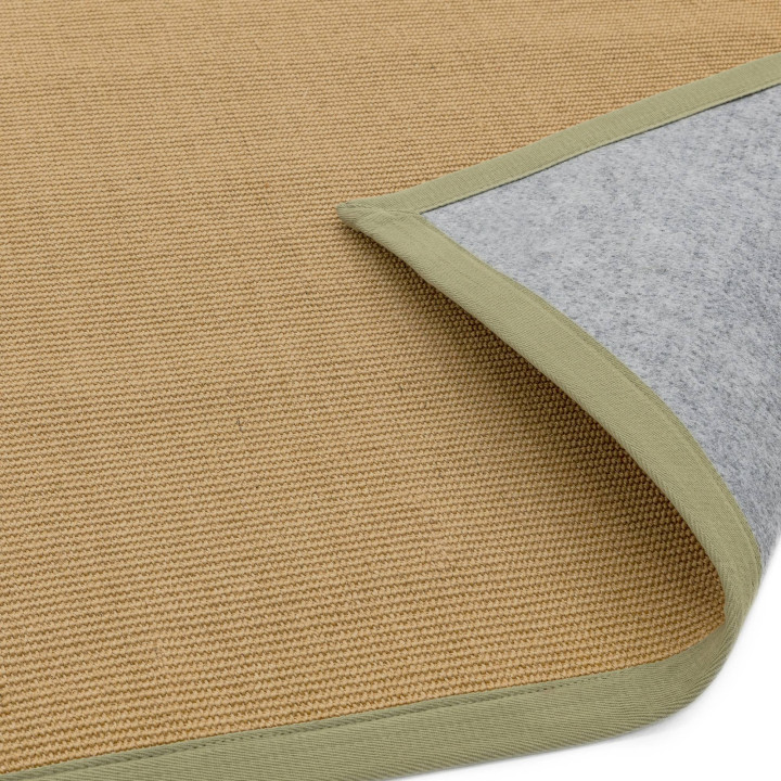 Rug Sisal plain beige olive green 160x230 cm