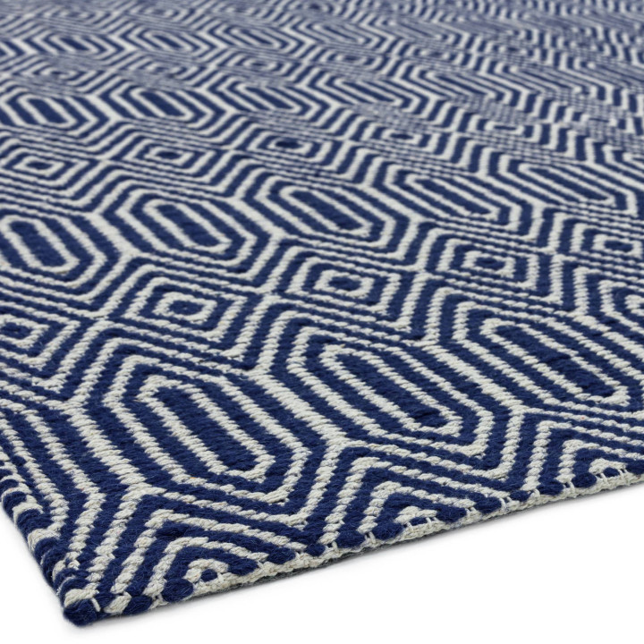 Tappeto Sloan geometrico blu e beige 160x230 cm