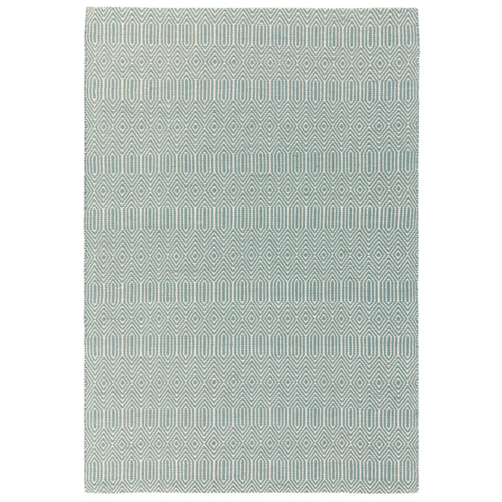 Rug Sloan geometric blue ivory white runner 66x2