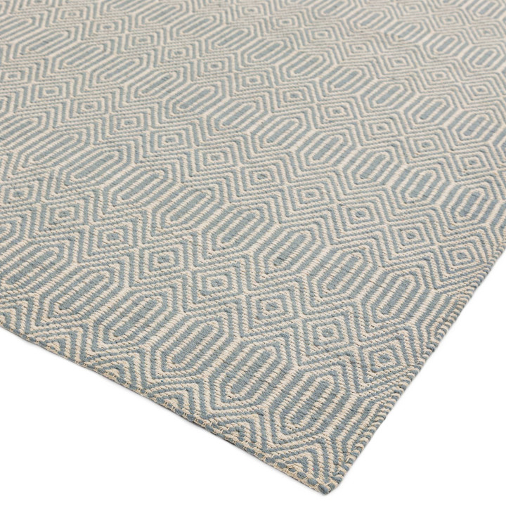 Tappeto Sloan geometrico blu azzurro e bianco av