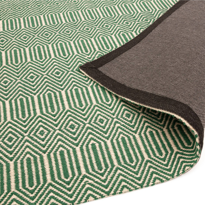 Rug Sloan geometric green white runner 66x200 cm