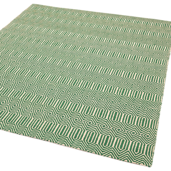 Rug Sloan geometric green white 120x170 cm