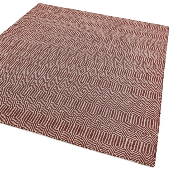 Rug Sloan geometric brick red white 120x170 cm